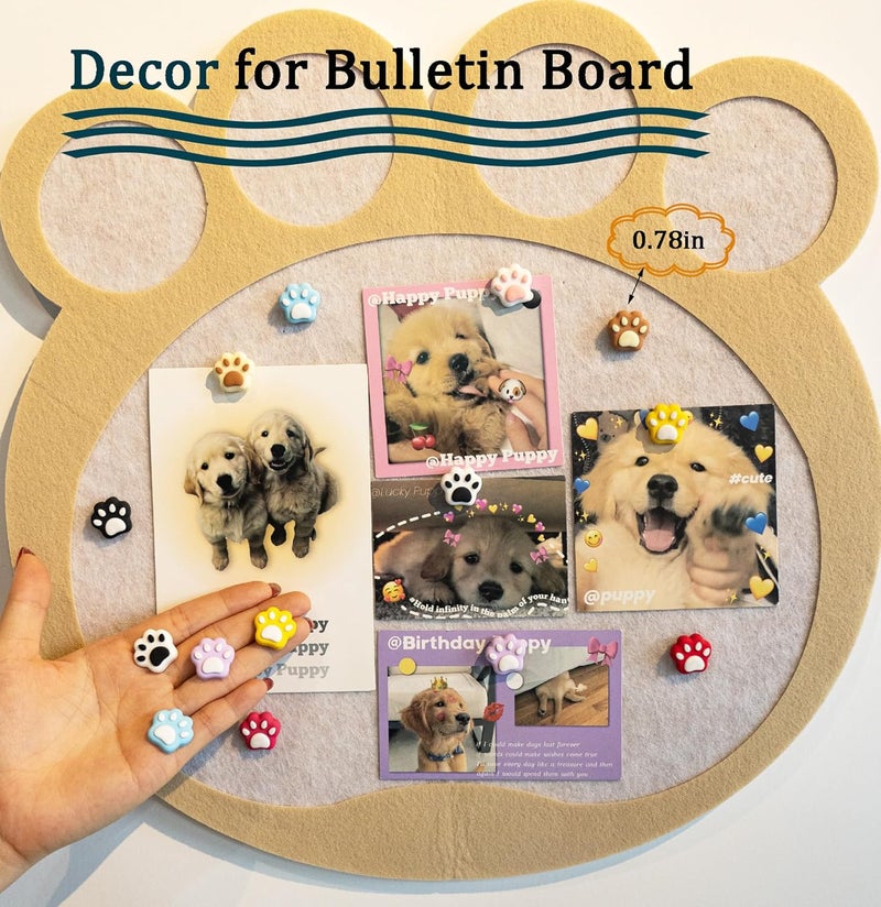 Tandarui 30Pcs Push Pins for Bulletin Board, Cute Push pins,Decorative Thumb Tacks, Cork Boards for Walls, for Women Office Decor,Classroom Decor,Cubical Decor,Home Decor (30-Cat Paw) - Image 4